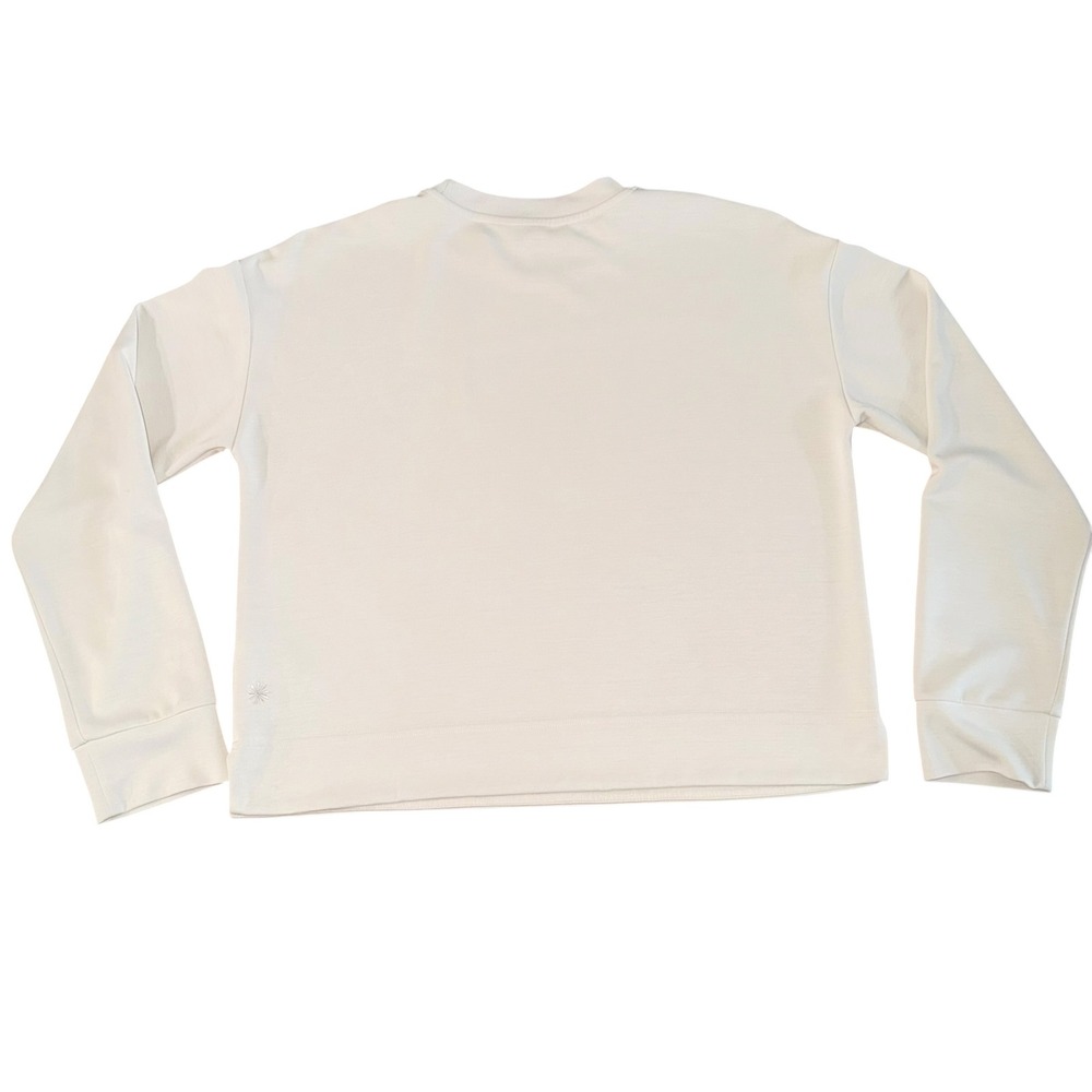 Athleta Seasoft Crewneck Sweatshirt Bone Medium Tencel Modal Soft - Picture 7 of 9